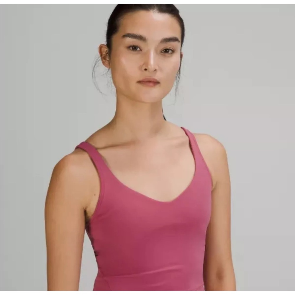 Lululemon Align Longline Tank Top/Bra in Nulu Fabric, Rose/Pink, Size 6 - Picture 2 of 8